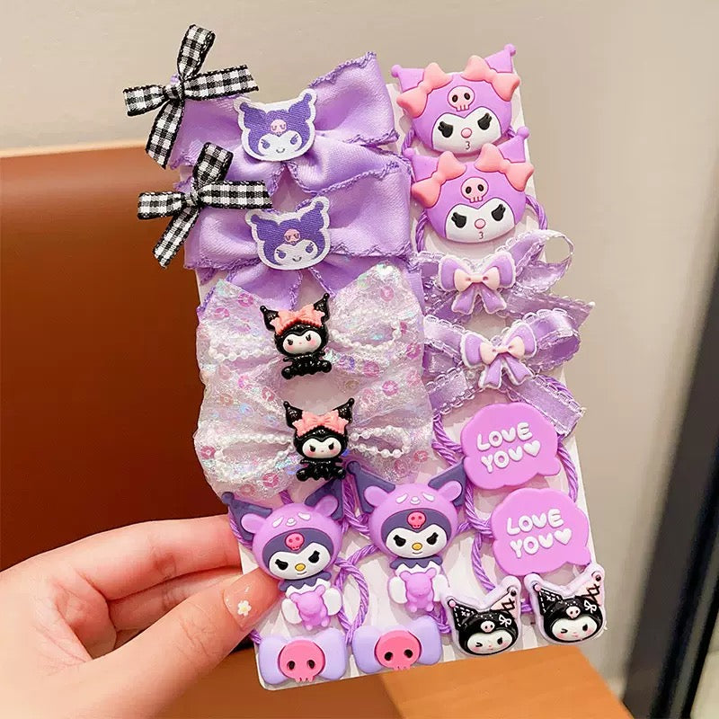 Sanrio Cute Girls Hair Ties, Gentle No-Crease Elastic Bands, Soft Baby Ponytail Holders, Durable Hair Accessories for Kids