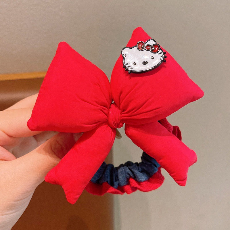 Cute cartoon bow hair ties for girls, high-elastic baby hair bands, gentle and non-damaging hair accessories
