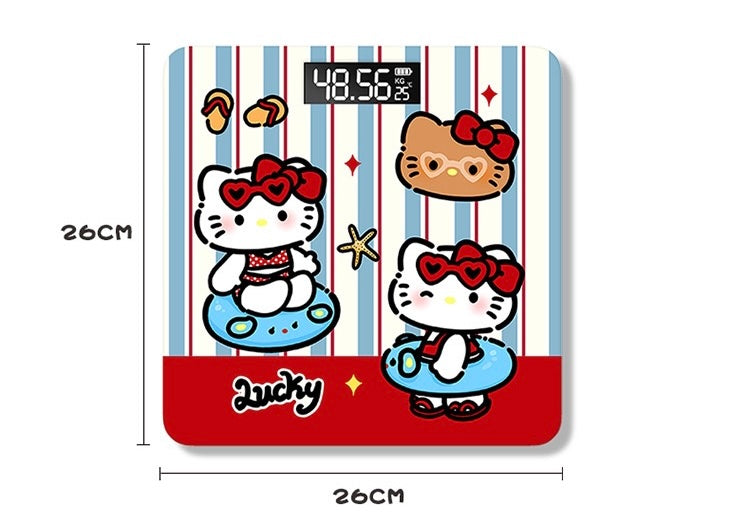 Cute KT Cat Digital Bathroom Scale, Accurate Electronic Weighing Scale, Compact Home Scale for Women, Dorm Use & Weight Loss, Battery Powered