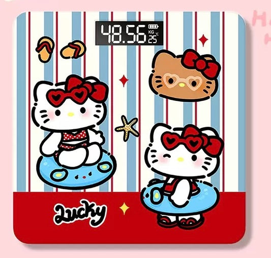 Cute KT Cat Digital Bathroom Scale, Accurate Electronic Weighing Scale, Compact Home Scale for Women, Dorm Use & Weight Loss, Battery Powered