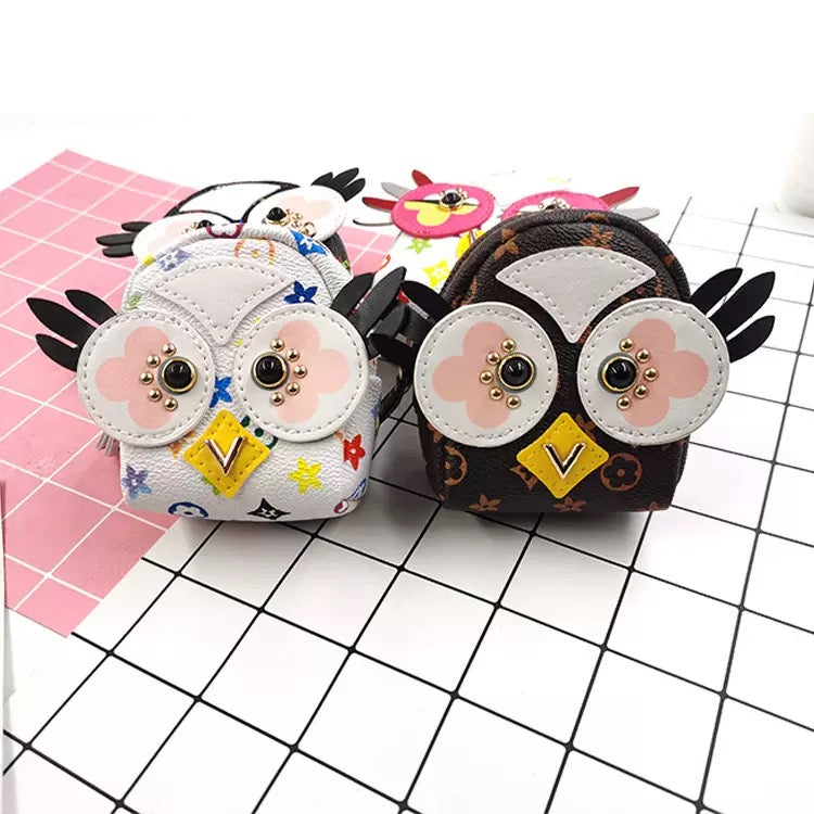 Cute owl keychain/coin mini backpack