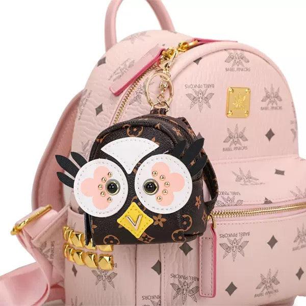 Cute owl keychain/coin mini backpack