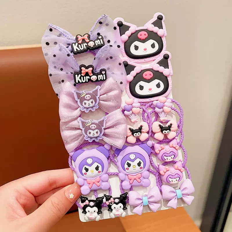 Sanrio Cute Girls Hair Ties, Gentle No-Crease Elastic Bands, Soft Baby Ponytail Holders, Durable Hair Accessories for Kids
