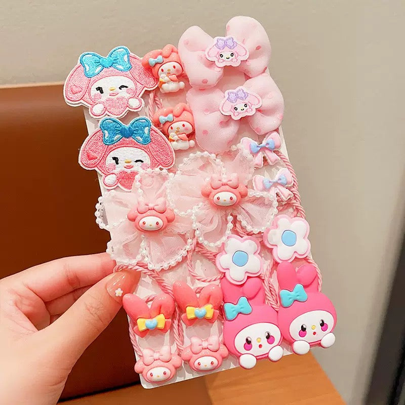 Sanrio Cute Girls Hair Ties, Gentle No-Crease Elastic Bands, Soft Baby Ponytail Holders, Durable Hair Accessories for Kids