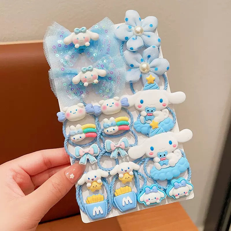 Sanrio Cute Girls Hair Ties, Gentle No-Crease Elastic Bands, Soft Baby Ponytail Holders, Durable Hair Accessories for Kids
