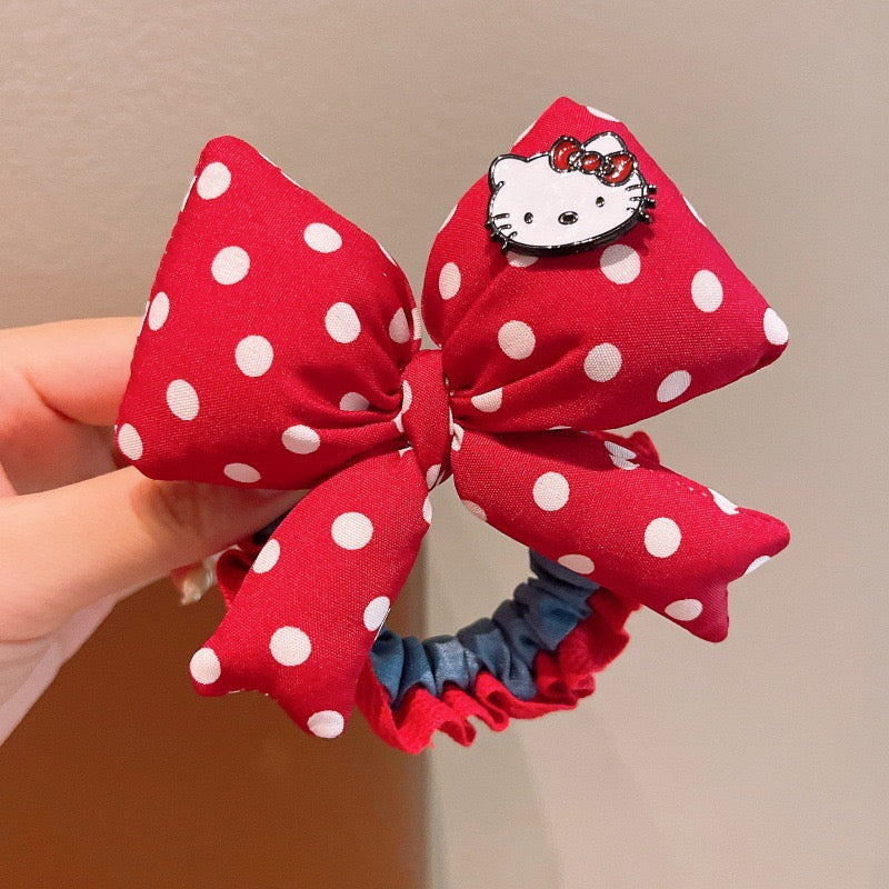 Cute cartoon bow hair ties for girls, high-elastic baby hair bands, gentle and non-damaging hair accessories
