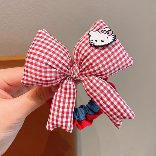Cute cartoon bow hair ties for girls, high-elastic baby hair bands, gentle and non-damaging hair accessories