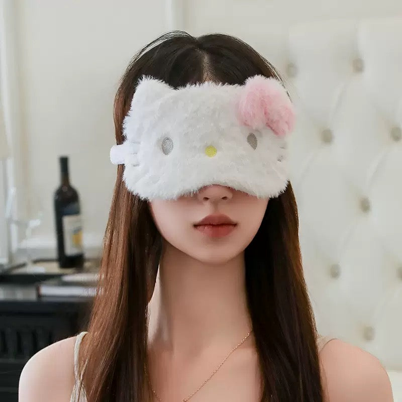 New plush cartoon cute Sanrio sleep eye mask, light-blocking eye cover